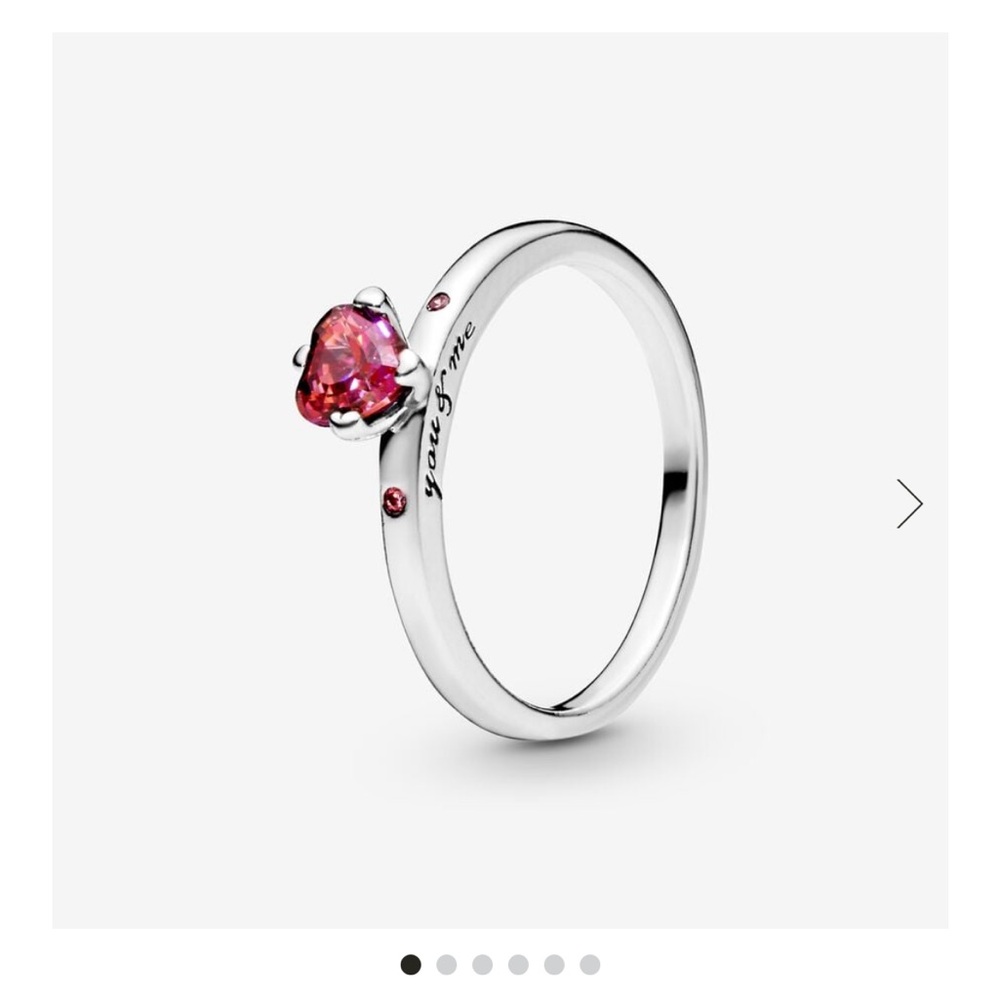 Pandora Sparkling Red Heart Ring